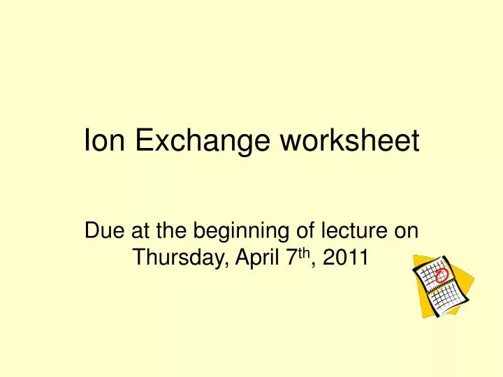 ion exchange worksheet