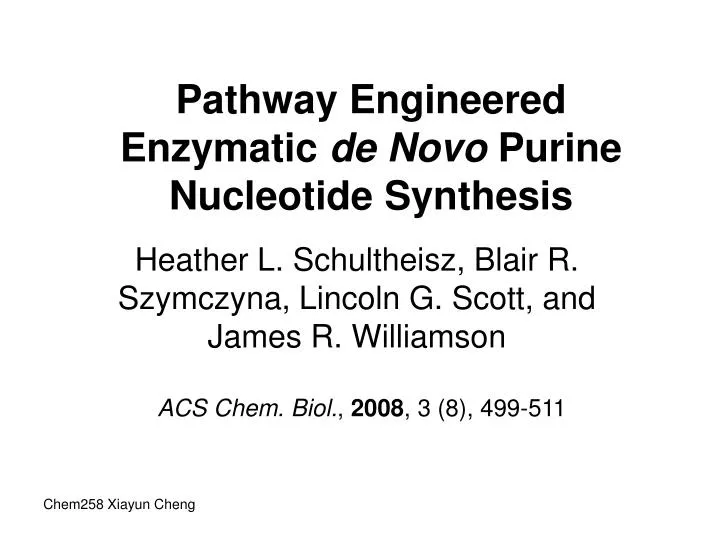pathway engineered enzymatic de novo purine nucleotide synthesis