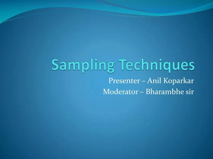sampling techniques