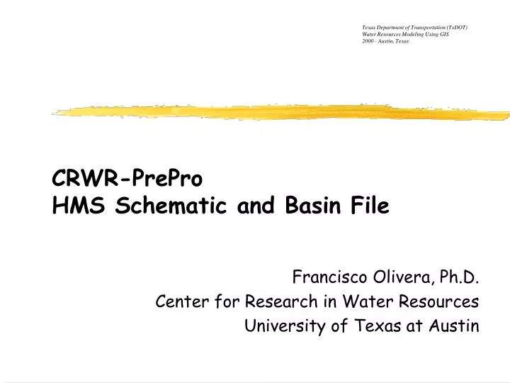 crwr prepro hms schematic and basin file
