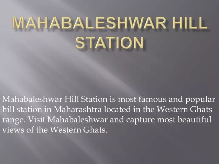 mahabaleshwar hill station