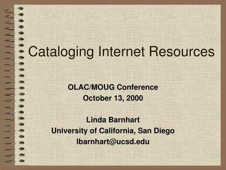 cataloging internet resources