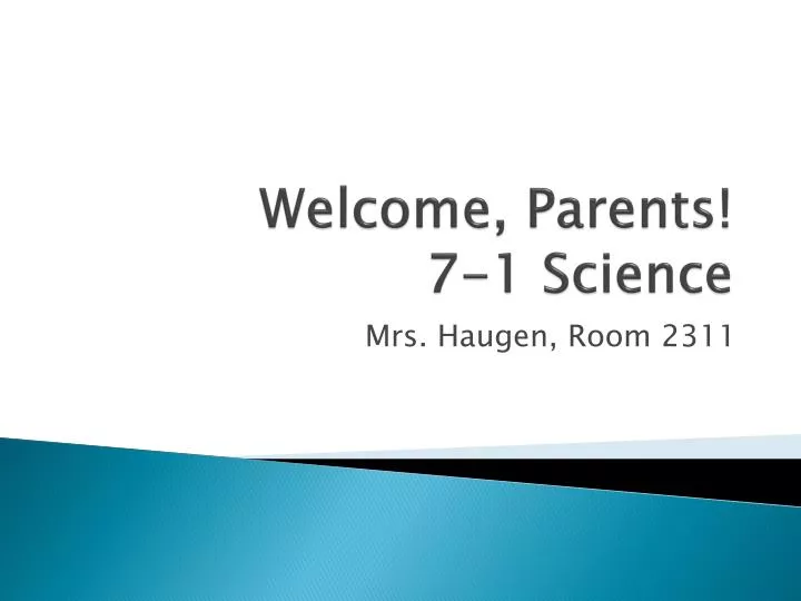 welcome parents 7 1 science