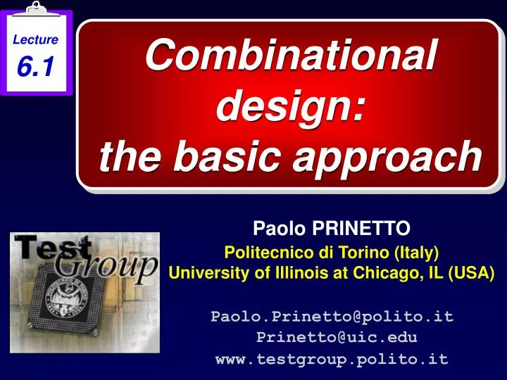 combinational design the basic approach