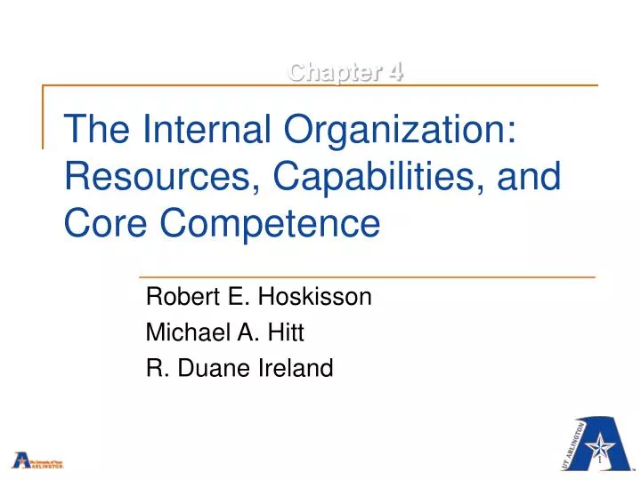 the internal organization resources capabilities and core competence