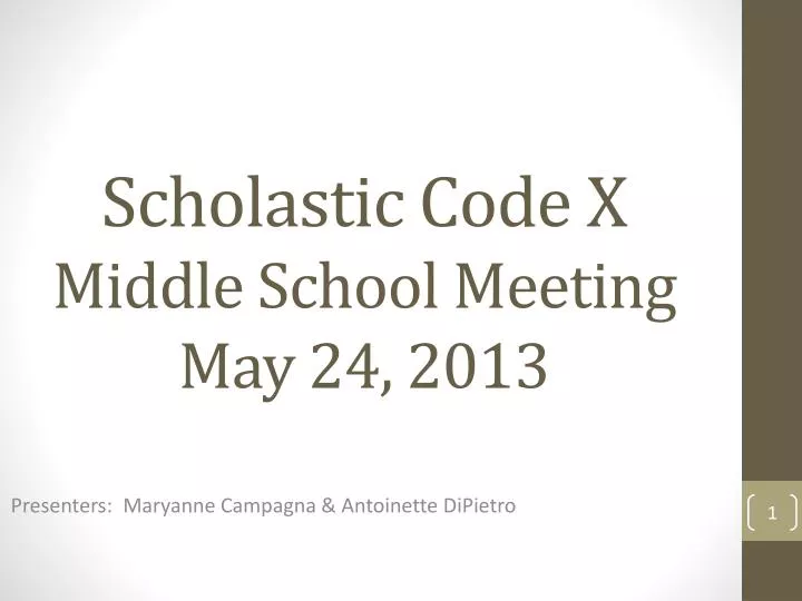 scholastic code x middle school meeting may 24 2013