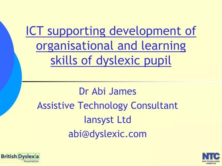ict supporting development of organisational and learning skills of dyslexic pupil