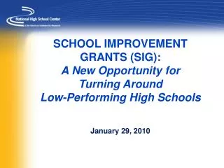 School Improvement Grant
