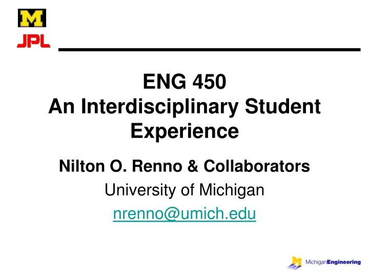 eng 450 an interdisciplinary student experience