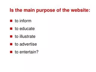 Is the main purpose of the website: