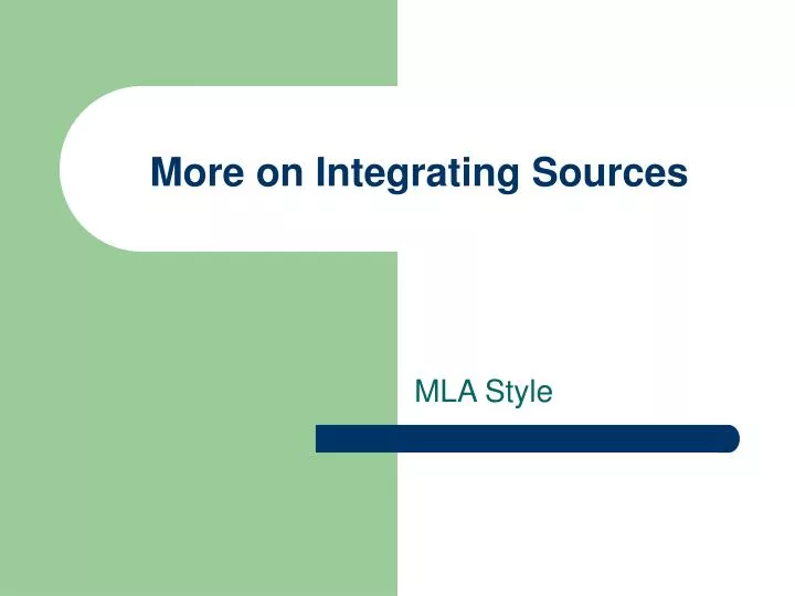more on integrating sources