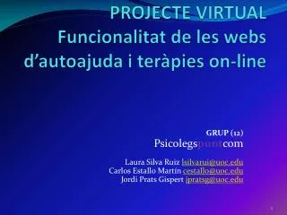 projecte virtual funcionalitat de les webs d autoajuda i ter pies on line