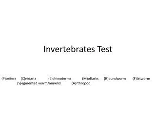 Invertebrates Test