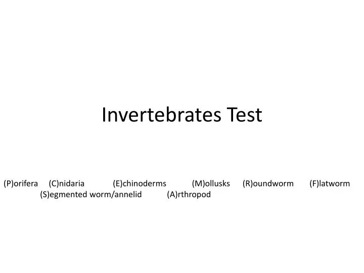 invertebrates test