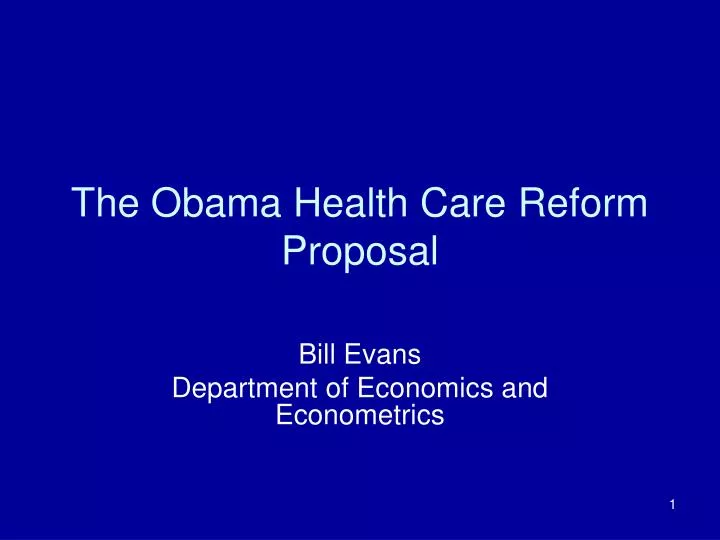 the obama health care reform proposal