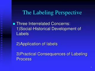The Labeling Perspective