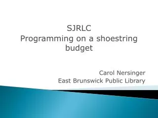 SJCLC Programming on a shoe string budget