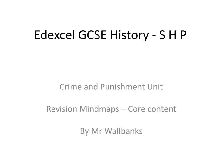 edexcel gcse history s h p