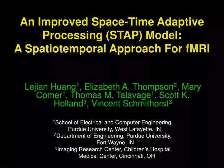 an improved space time adaptive processing stap model a spatiotemporal approach for fmri