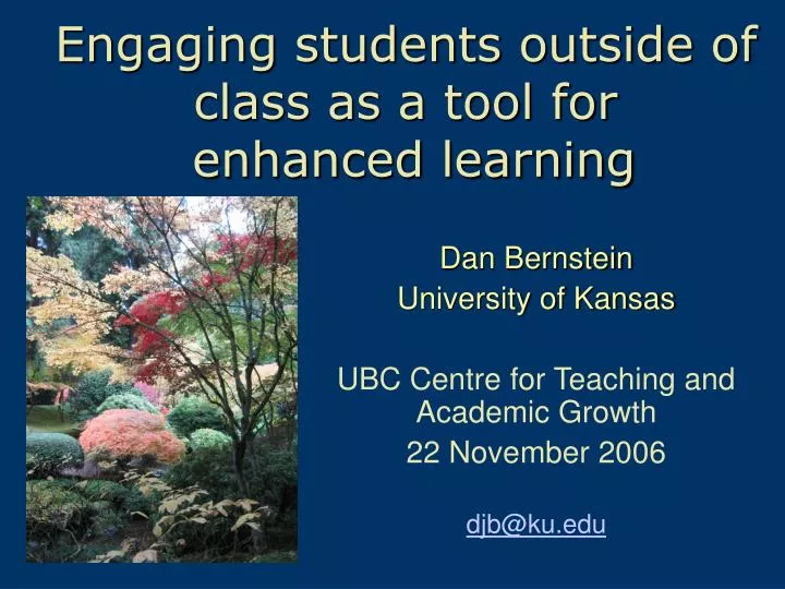 engaging students outside of class as a tool for enhanced learning