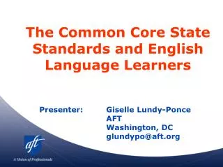The Common Core State Standards and English Language Learners
