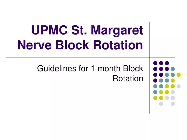 upmc st margaret nerve block rotation