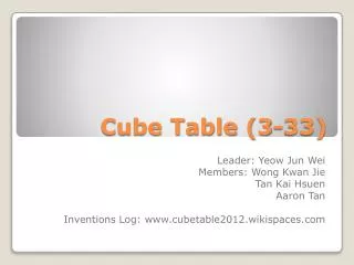 Cube Table (3-33)