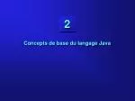Concepts de base du langage Java - slide 1