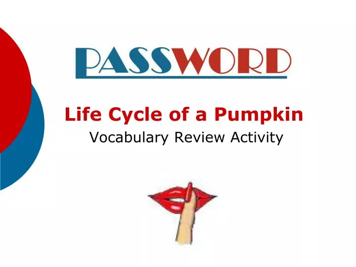 life cycle of a pumpkin vocabulary review activity