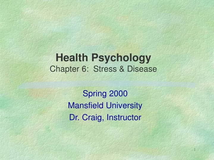 health psychology chapter 6 stress disease