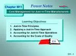 Cost Management Strategies for Just-in-Time Manufacturers - slide 1
