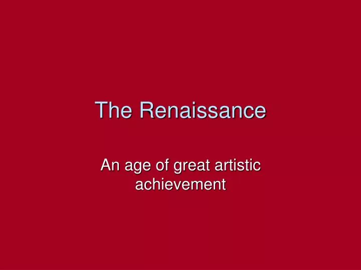 the renaissance