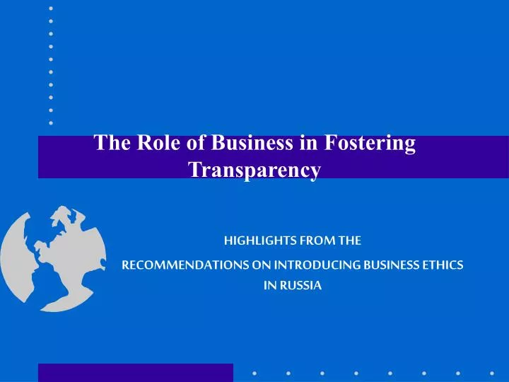 the role of business in fostering transparency