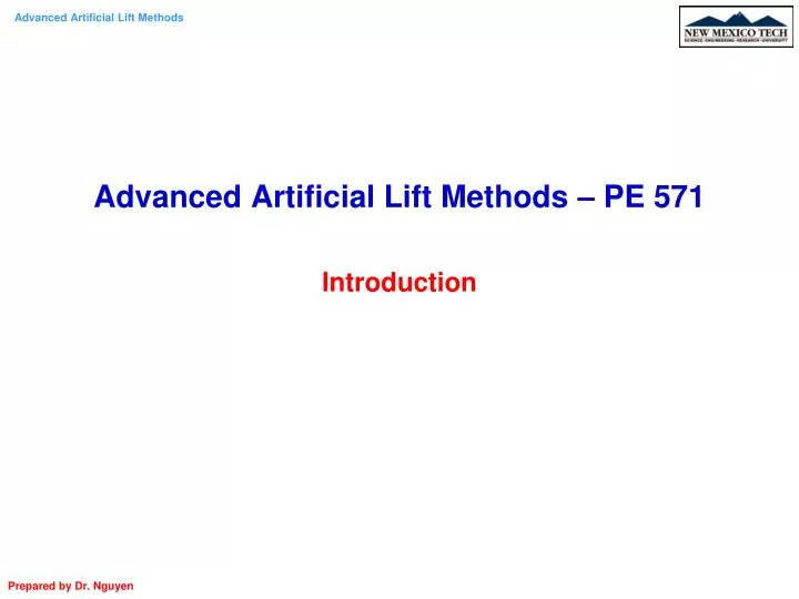 advanced artificial lift methods pe 571 introduction