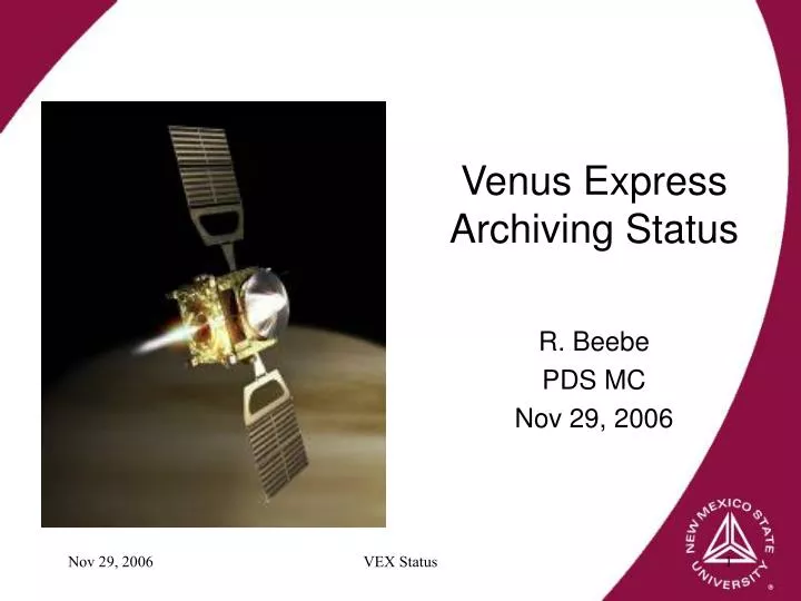 venus express archiving status