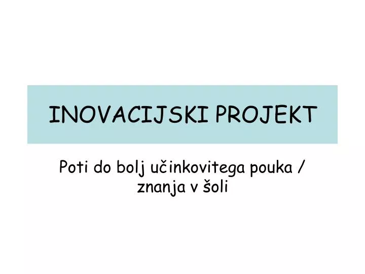 inovacijski projekt