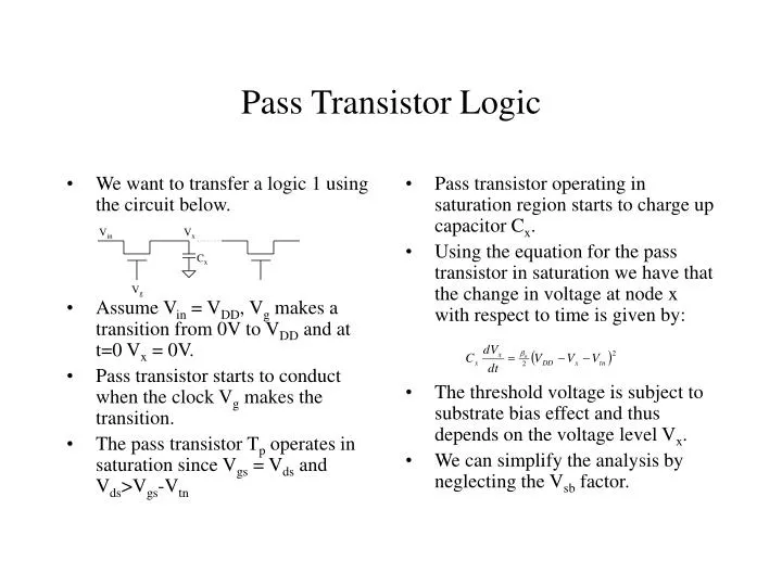 pass transistor logic