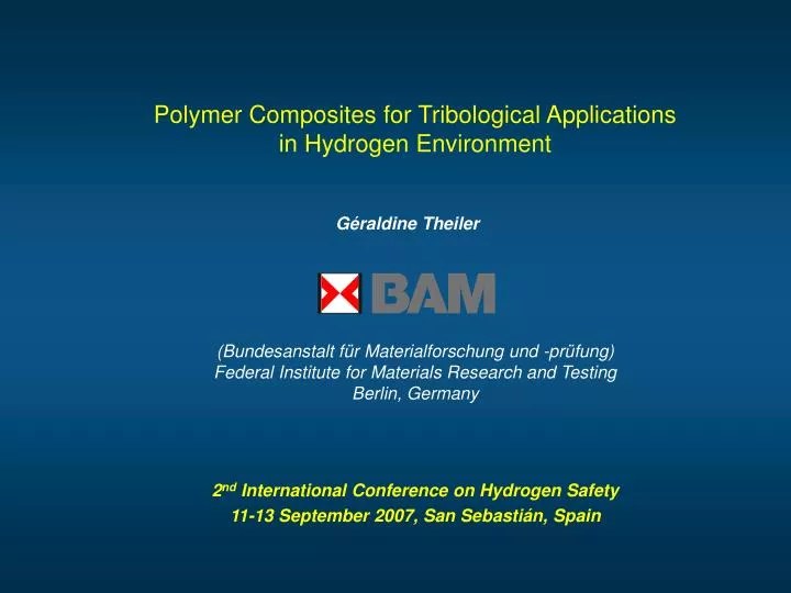 polymer composites for tribological applications in hydrogen environment