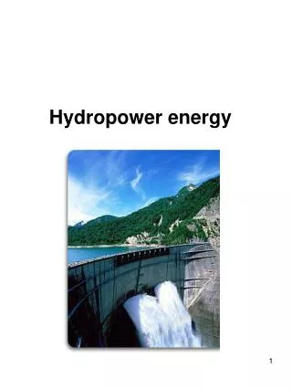 Hydropower energy