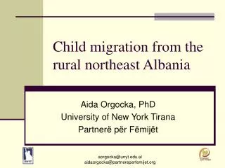 Child migration from the rural northeast Albania