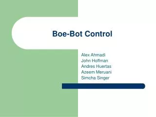 Boe-Bot Control