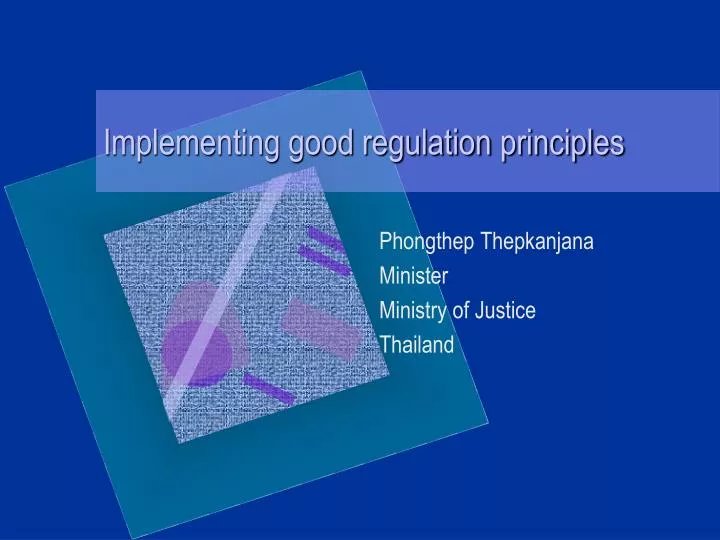 implementing good regulation principles