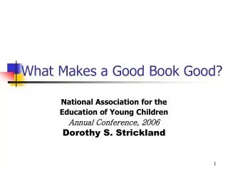 What Makes a Good Book Good?