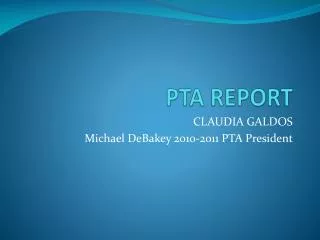 PTA REPORT