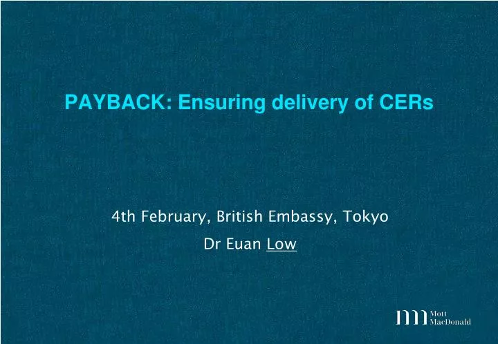 payback ensuring delivery of cers