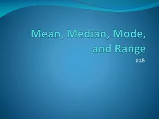 PPT - Mean, Median, Mode, and Range PowerPoint Presentation, free ...