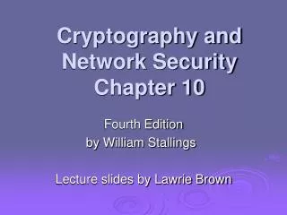 cryptography and network security chapter 10