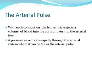 The Arterial Pulse