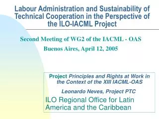 Project Principles and Rights at Work in the Context of the XIII IACML-OAS