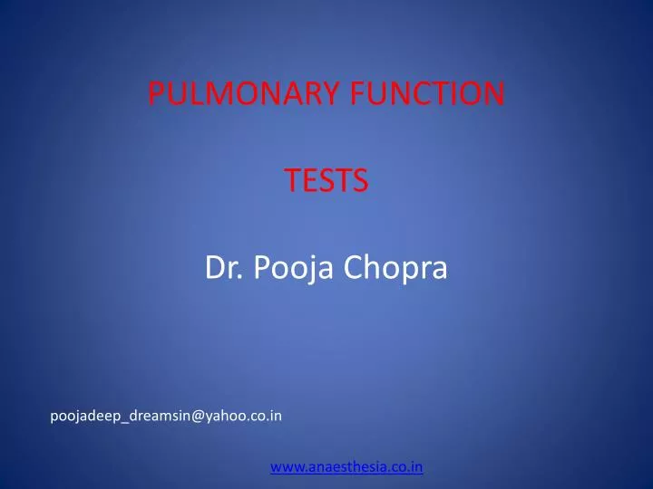 pulmonary function tests dr pooja chopra